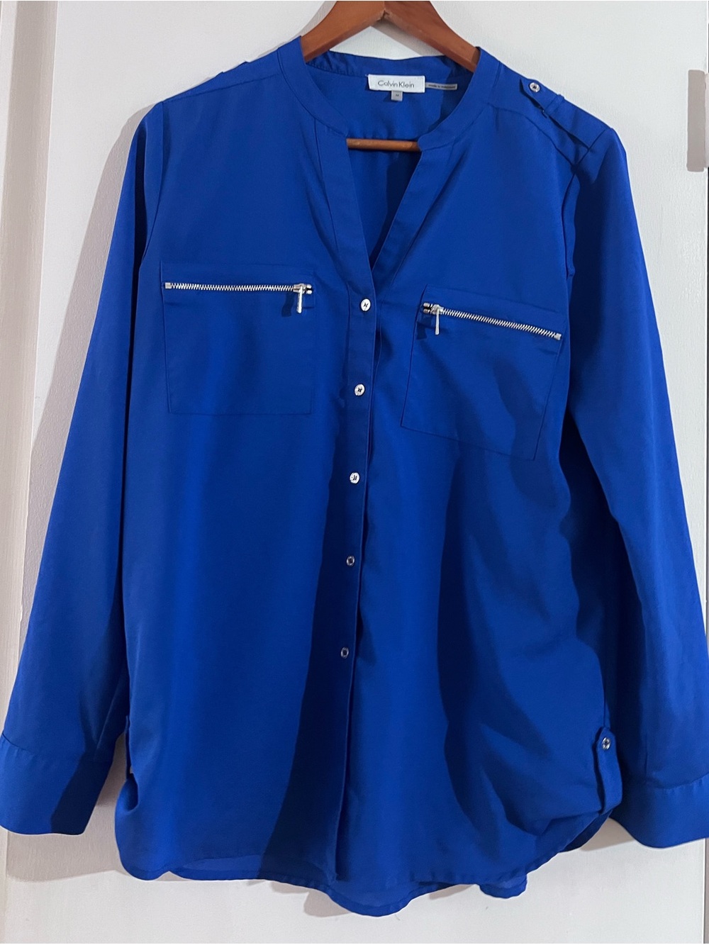 Calvin Klein Blouse in a Gorgeous Royal Blue Medium